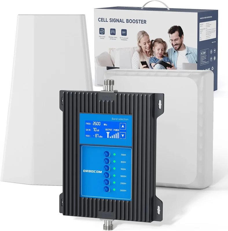 Amplificateur Reseau Mobile 5G 4G 3G LTE GSM de Signal Cellulaire de Téléphone Mobile pour Bande 28/20/8/3/1/7 Convient à Plusieurs Pièces Données Améliorées pour Tous Les Opérateurs