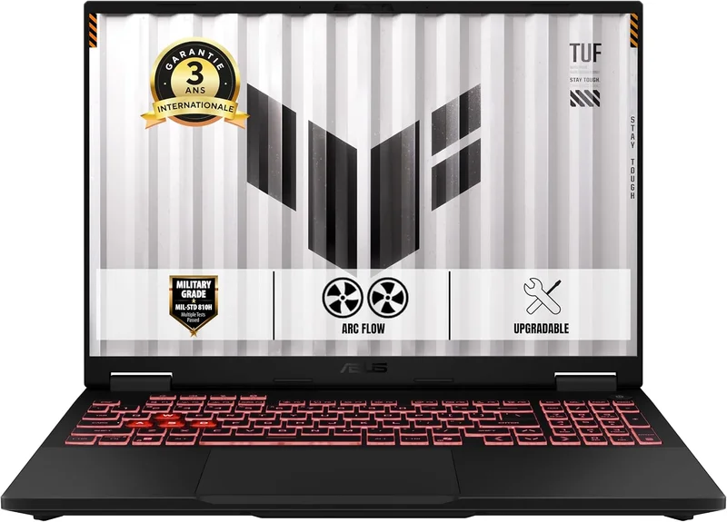 ASUS TUF Gaming A16-TUF608PP-RV067W 16 Pouces FHD+ 165Hz PC Portable (AMD Ryzen9 8940HX up to 5.3GHz, 32Go DDR5, 1To SSD, NVIDIA® GeForce RTX5070 8GB GDDR7, Windows 11 Home) – Clavier AZERTY