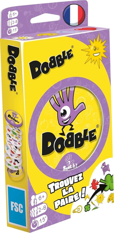 Dobble Asmodee Classique - Jeu de Cartes pour Enfants dès 6 Ans - Jeu de Société a Jouer en Famille - Jeu de Rapidité 2 à 8 Joueurs - Boite Métal pour Voyage - 15 Min - en Français- Zygomatic