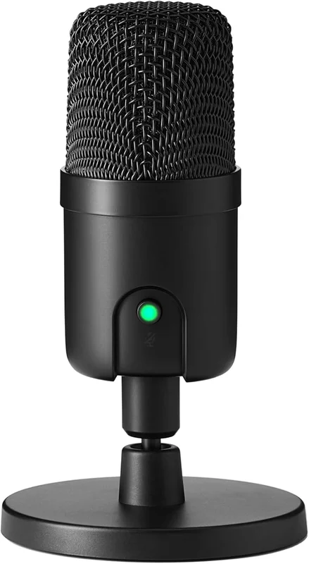 Amazon Basics Microphone à condensateur USB miniature pour le streaming, les jeux et le podcasting avec capteur cardioïde, 5.8 x 3.4 inches, Noir