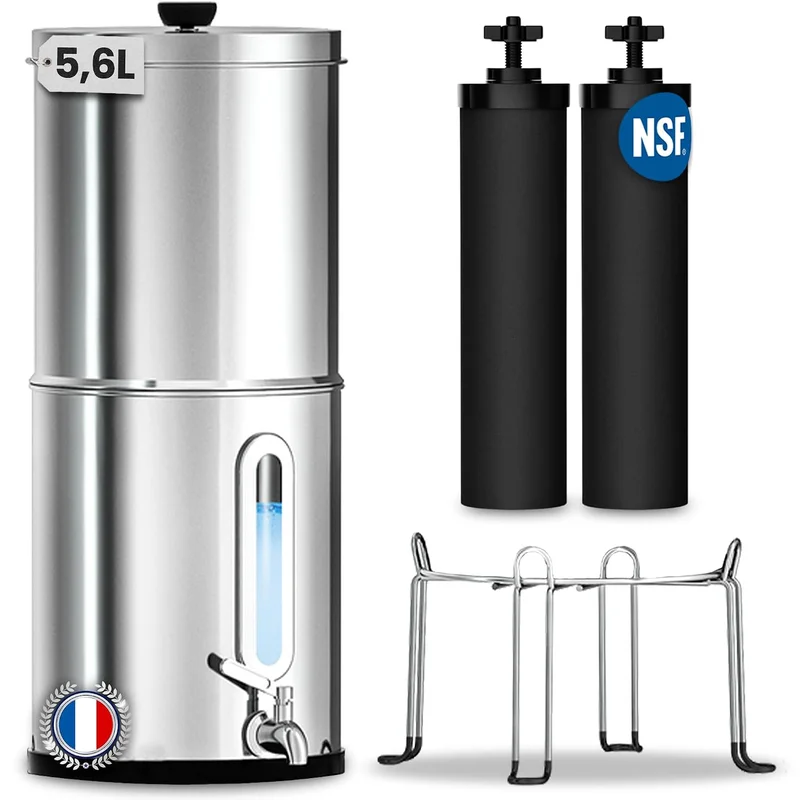 ORINKO 5.6L Gravity Water Filter, Water Purifier with Activated Carbon, Water Filter Fountain for Tap Water, Rainwater and More, Advanced Filtration