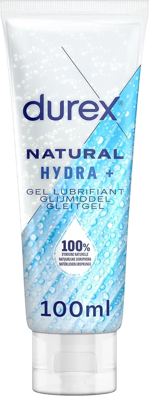 Durex - Gel Lubrifiant 100% d'origine Naturel - Hydratant à l'Acide Hyaluronique - 100ml