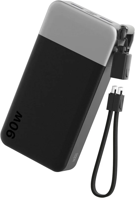 NOBIS External Battery 20000mAh 90W Power Bank with Detachable Cable