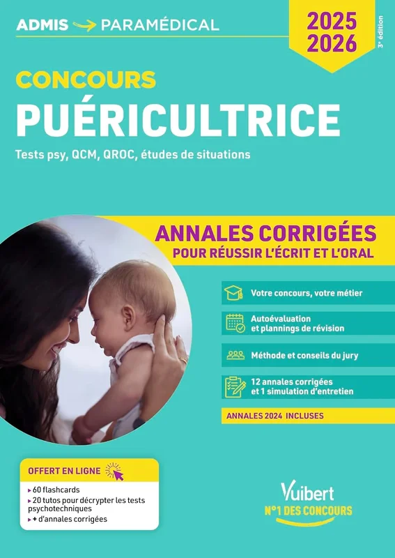 Concours Puéricultrice - Annales corrigées - Sujets 2024: Entraînement intensif - IFPDE - 2025-2026