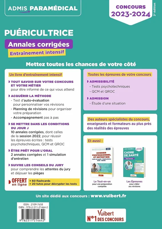 Concours Puéricultrice - Annales corrigées - Sujets 2023: Entraînement intensif - IFPDE - 2023-2024