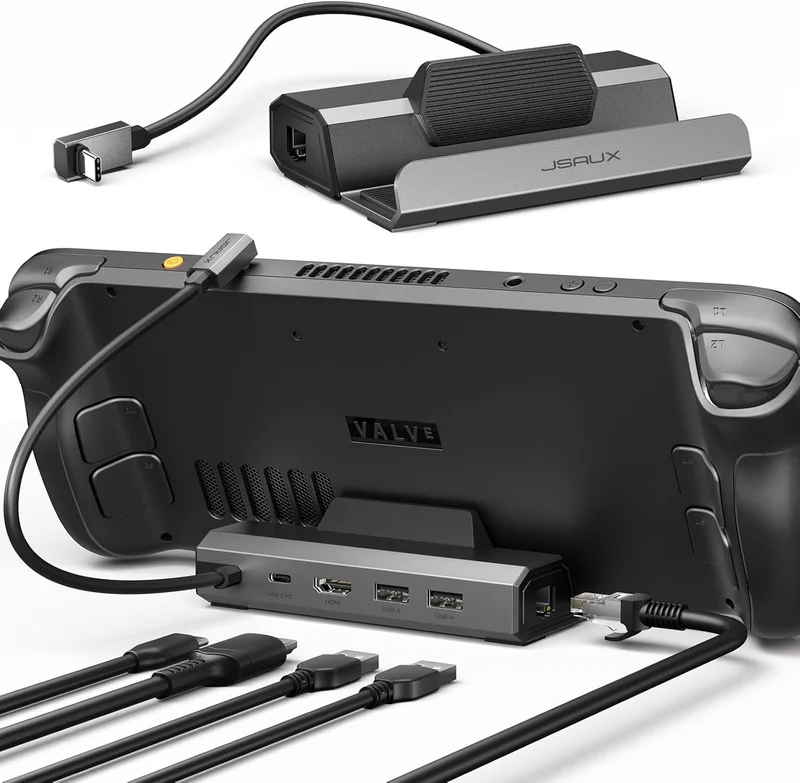 JSAUX 5 in 1 Docking Station for Steam Deck/OLED/ROG Ally X/Legion Go S
