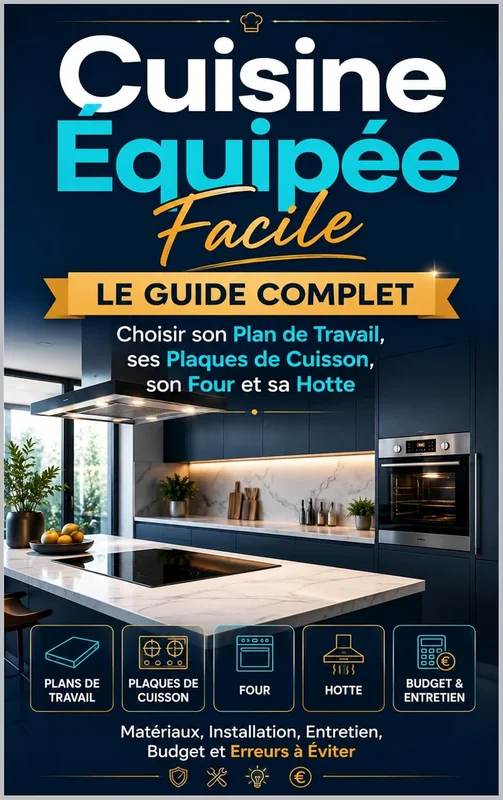 Cuisine Équipée Facile : Le Guide Complet: Choisir son Plan de Travail, ses Plaques de Cuisson, son Four et sa Hotte — Matériaux, Installation, Entretien, Budget et Erreurs à Éviter !