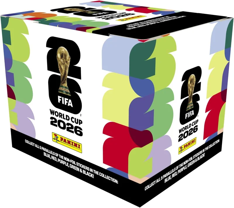 2026 FIFA World Cup Sticker Collection Box - 50 Sticker Packs | Amazon Exclusive Orange Parallel | Official FIFA World Cup Stickers |