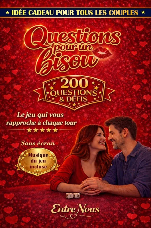 Questions pour un Bisou: 200 Questions et Défis de Couple - Idée Cadeau Livre-Jeu Complice, Fun et Amoureux