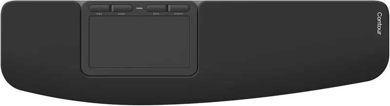 Contour Touch: Ergonomic Bluetooth Wireless Touchpad for Windows 10 & 11, Multi-Touch, High Precision Glass, Click Anywhere, 4 Programmable Shortcuts, Full Size Wrist Rest