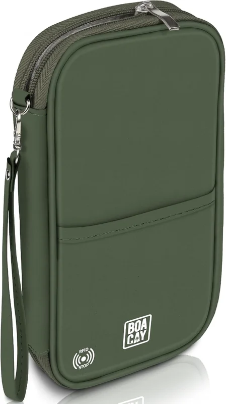 BOACAY Pochette Passeport Familial avec RFID, Portefeuille et Étui de Voyage, Femme, Homme