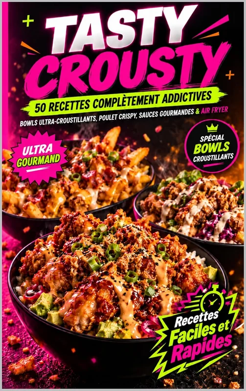 TASTY CROUSTY: 50 Recettes Complètement Addictives — Bowls Ultra-Croustillants, Poulet Crispy, Sauces Gourmandes & Air Fryer !