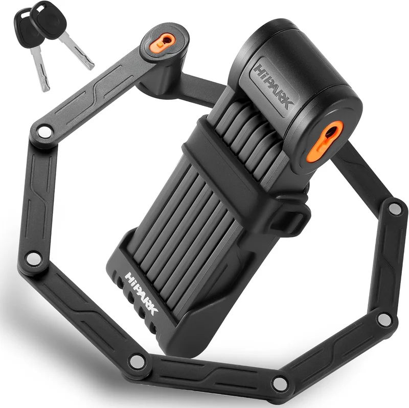 High Security Folding Bicycle Lock 100 cm Bicycle Lock with Portable Stand and 2 Keys, High-Strength Alloy Folding Bicycle Lock for Bicycle, Scooter and Doors