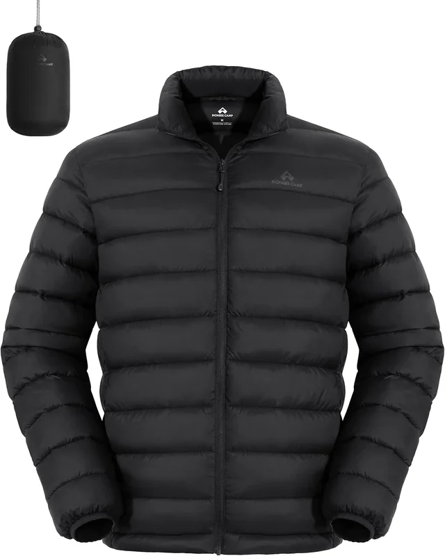Pioneer Camp Mens Lightweight Packable Quilted Jacket Insulated Waterproof Warm Travel Jacket