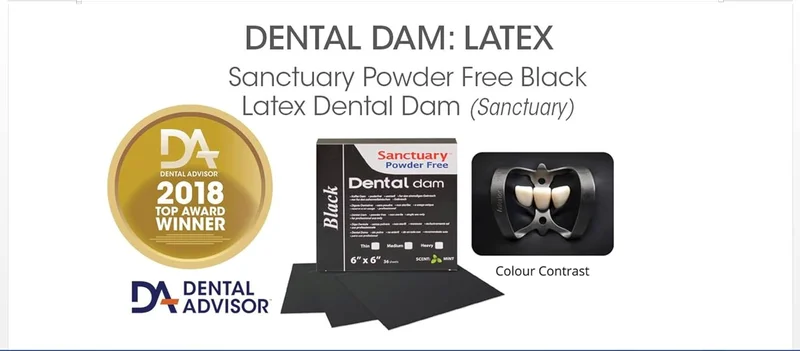 SANCTUARY DENTAL DAM LATEX 15,2 x 15,2 cm Menthe (Moyen) 36 Feuilles Noir (Prix de Gros) (15,2 x 15,2 cm, Noir)