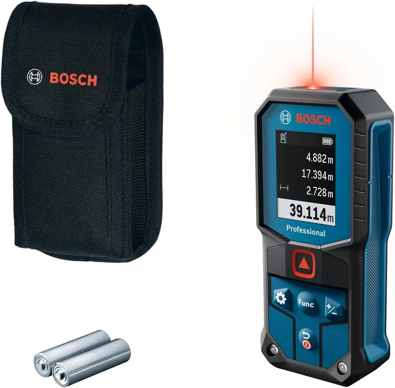 Bosch Télémètre Laser Professionnel GLM 40-31 (IP65, boîtier Absorbant Les Chocs, calculs automatiques de Longueur/Surface/Volume, écran Couleur Claire, Compatible avec la Batterie Li-ION)
