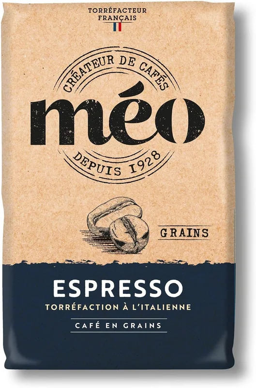 Coffee Meo Espresso Beans - Italian Roast - Pack of 6 sachets of 1kg - Dark Roast Level