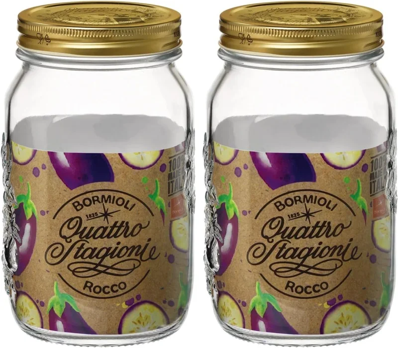 Cosecha Privada Bormioli - Glass Jar with Lid 1 L, Transparent (Pack of 2)