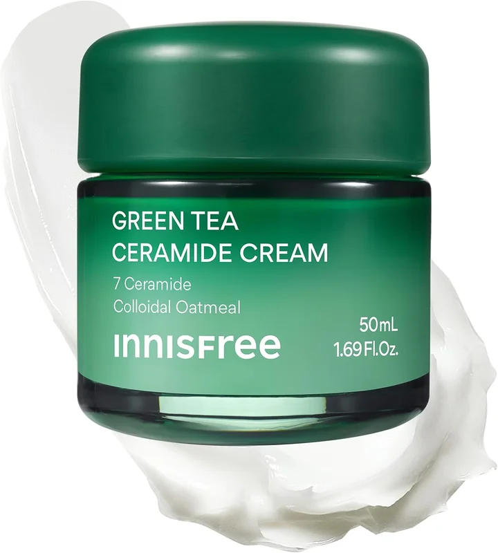 INNISFREE Green Tea Ceramide Cream, Korean Face Moisturiser with Green Tea and Ceramide, for Hydration, Skin Care and Comfort, 50 ml
