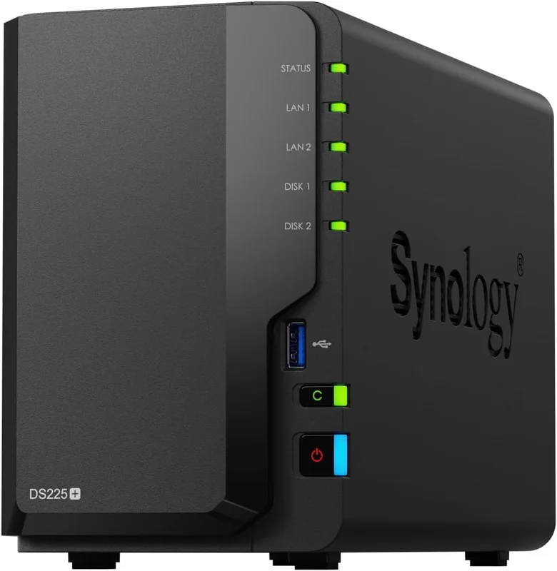 NAS DS225+, 2-Bay, for Office or Home - up to 40TB (No Disk)