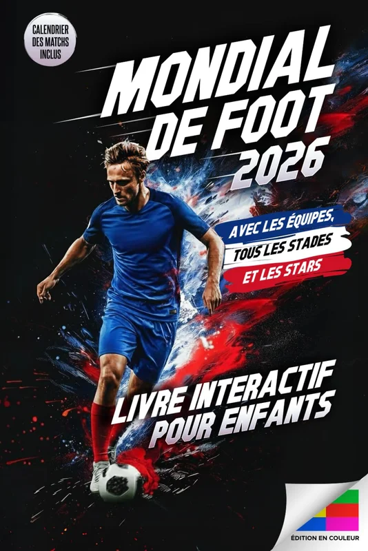 Mondial de Foot 2026 – Le grand livre interactif pour enfants: Tableaux de matchs à compléter, énigmes passionnantes et faits sur les équipes et les ... de football idéal pour la Coupe du monde 2026