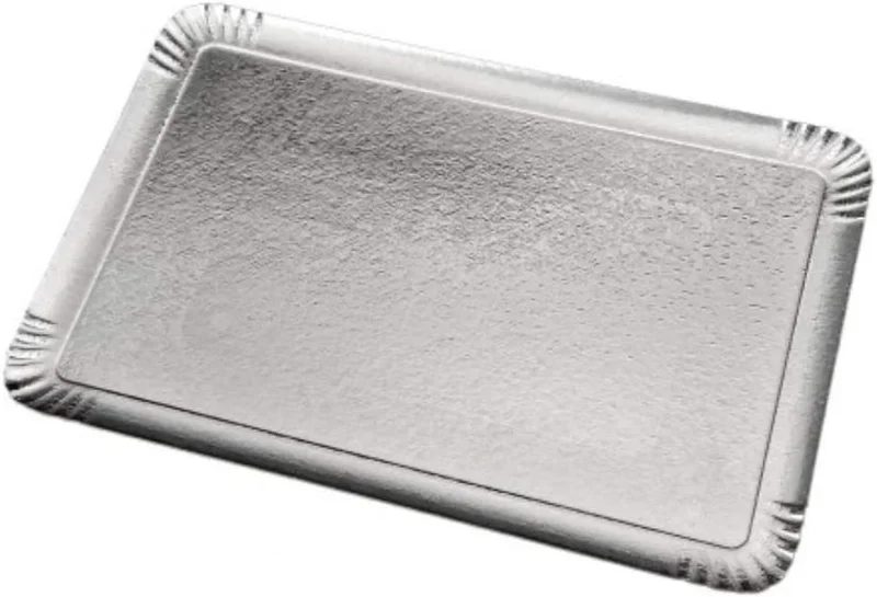 25 Plateaux Traiteur Argent réutilisables - Plateau 28x42 cm