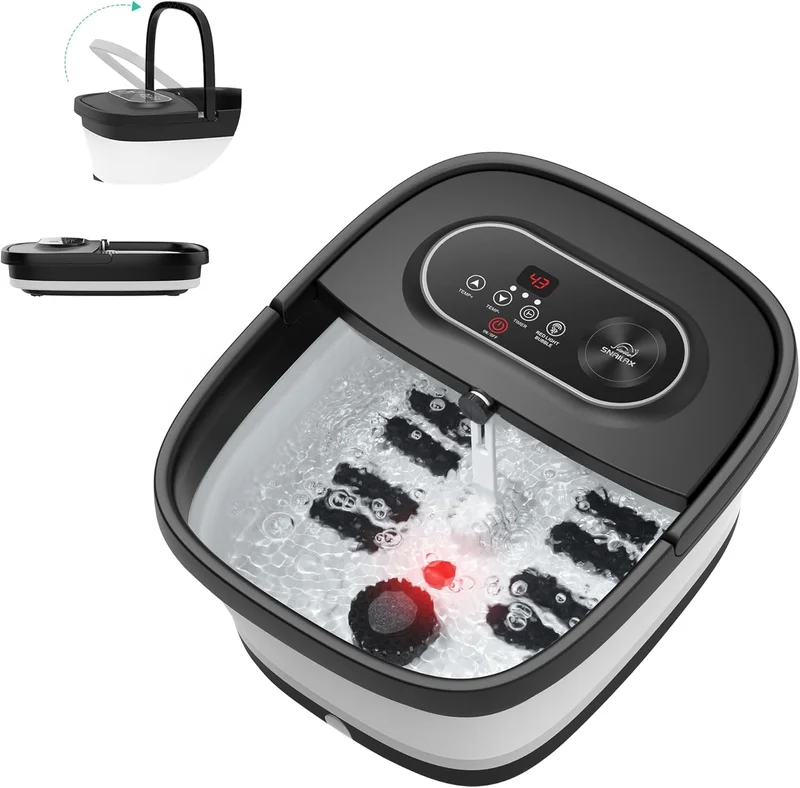 Snailax Foldable Foot Bath with Heating, Foot Massage Spa 95-48°C