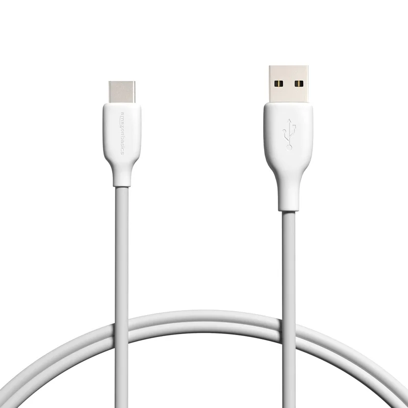 Amazon Basics USB C to USB-A 2.0 480Mbps Fast Charging Data Transfer Cable USB-IF Certified for Apple iPhone16/15,iPad,Samsung Galaxy,Tablets,Laptops,3FT,White