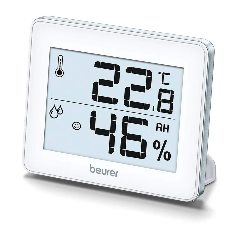 Beurer HM 16 Thermo-Hygrometer, Indoor Climate Control with Temperature and Humidity Display, Silver