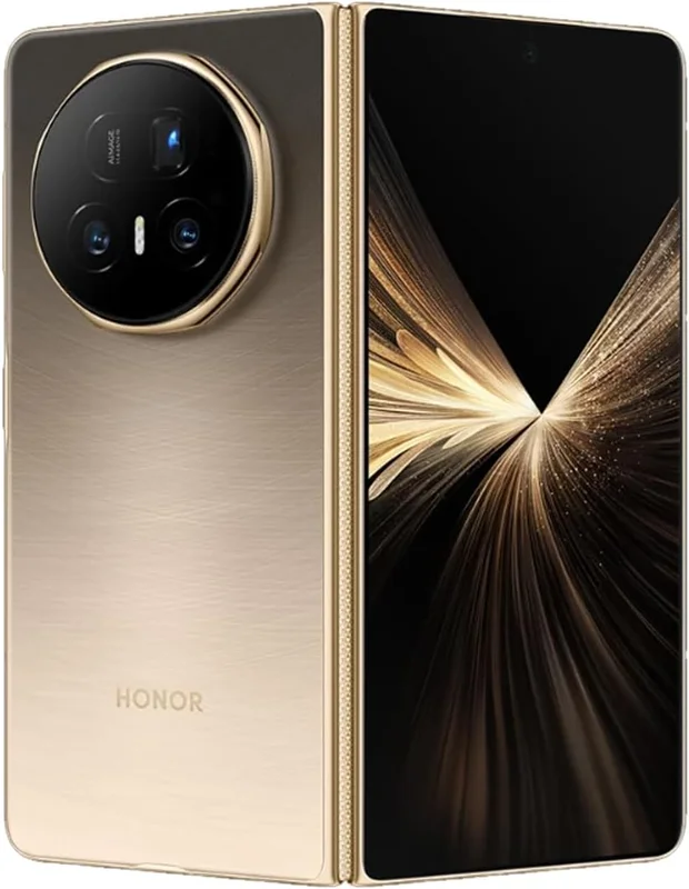 Honor Magic V​5 5G (MBH-N49) AI Mobile Phone, SIM Free, 512GB Storage, 16GB RAM, Dual SIM, Android 1​5, Foldable Screen Smartphone - Dawn Gold