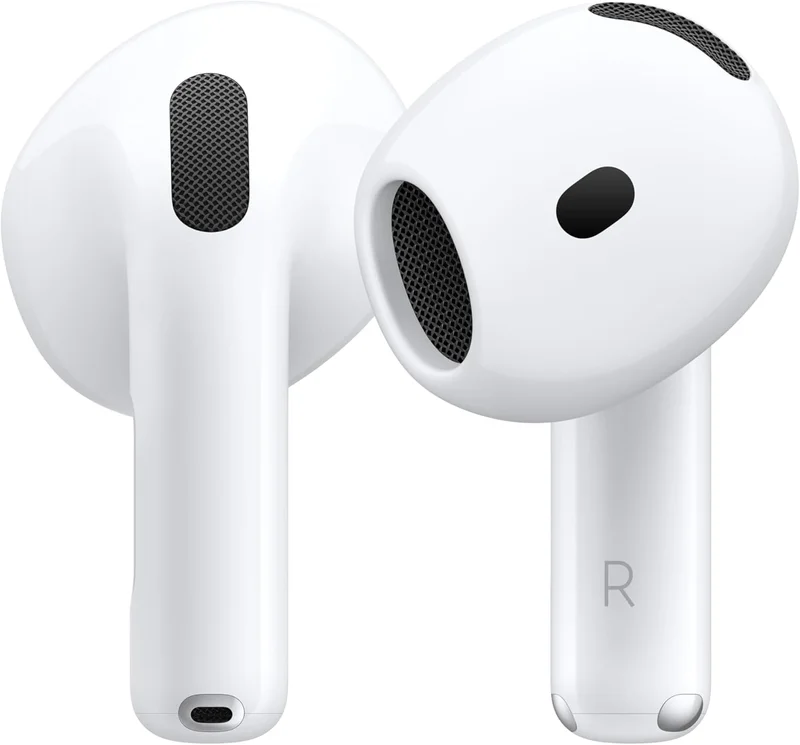 Apple AirPods 4 Écouteurs sans Fil, Casques et écouteurs Bluetooth, Audio Spatial personnalisé, résistance à la Transpiration et l’Eau, boîtier de Charge USB-C, Puce H2, Jusqu’à 24 Heures d’autonomie