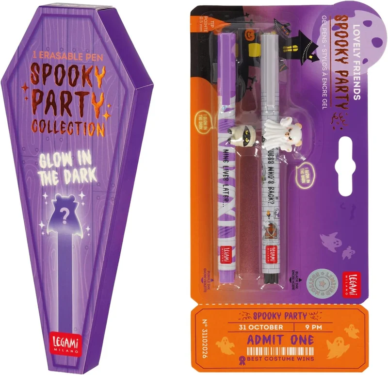 LEGAMI - Set Halloween, 1 Erasable Pen Blind Box, 2 Stylos Lovely Friends