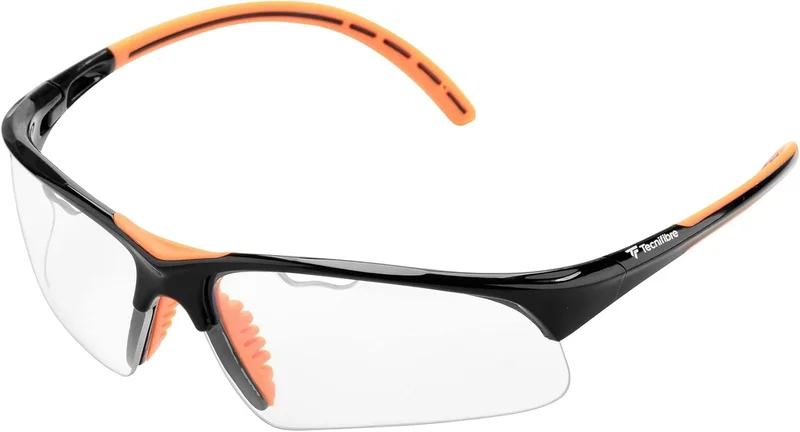 TECNIFIBRE - Lunettes de protection squash - Lunettes de squash black orange