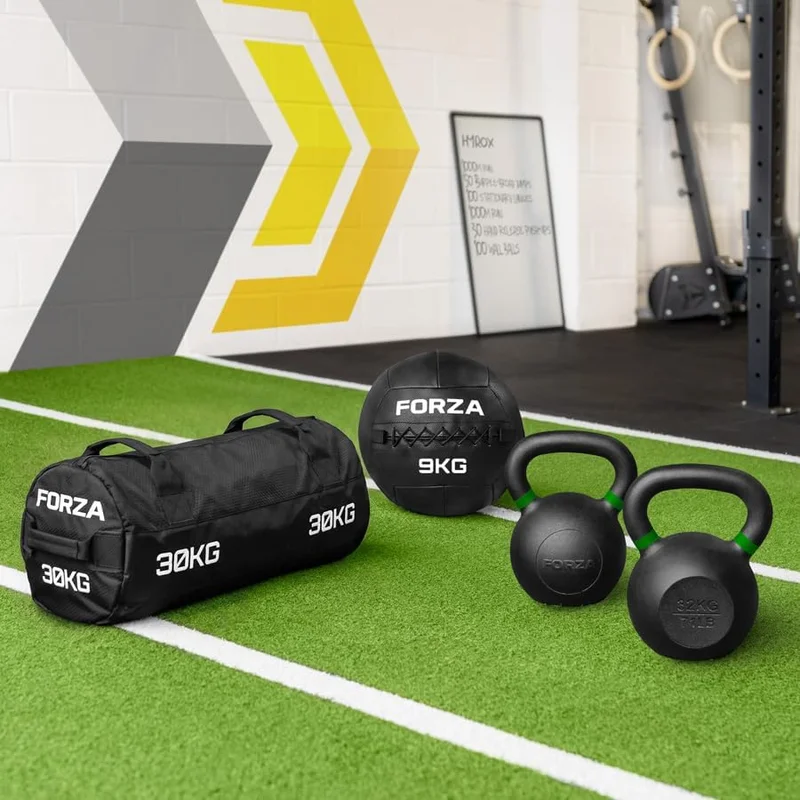 FORZA HYROX Training Equipment for Men | Functional Training Kit with Kettlebells, Weighted Bag and Wall Ball | HYROX & Muscle Building