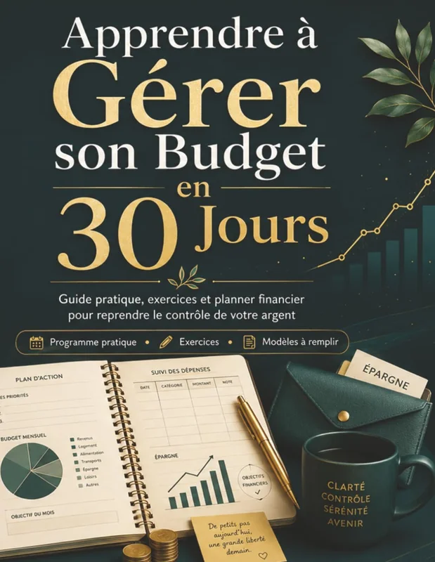 Apprendre à Gérer son Budget en 30 Jours: Guide pratique avec exercices, budget planner, cahier de comptes et modèles à remplir pour gérer dépenses, épargne, dettes et finances personnelles