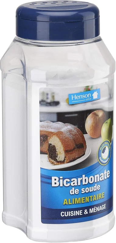 Bicarbonate de Soude Henson Qualité Alimentaire 800g – Saupoudreur Pratique – Produit Polyvalent (Alimentation, Dent, Entretien)