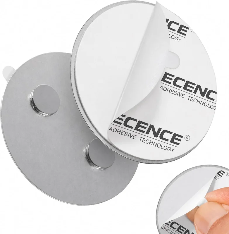 ECENCE 2 x Magnetic Smoke Detector Holder Diameter 50 mm Self-Adhesive