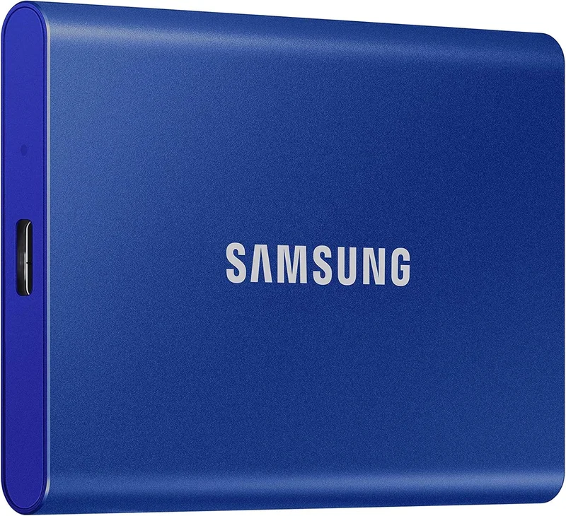 Samsung 1TB T7 External Solid State Drive, Blue, MU-PC1T0H/WW, Read/Write Speed up to 1050MB/s, Password Security