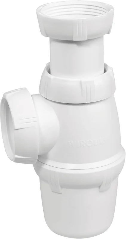 Wirquin SP3213 Siphon d'évier classique ⌀40 mm réglable en hauteur, blanc