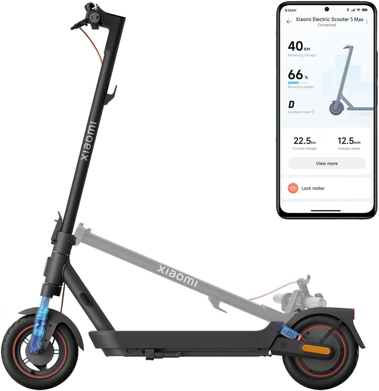 Xiaomi Electric Scooter 5 Max, Advanced Double Suspension, 60 km Autonomy