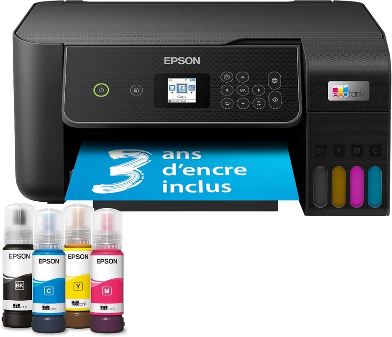 Epson EcoTank ET-2870 Ink Tank Printer | Home & Small Office | Wi-Fi | A4 | Print, Copy, Scan | 1.5" LCD Screen | Up to 3 Years Ink Included