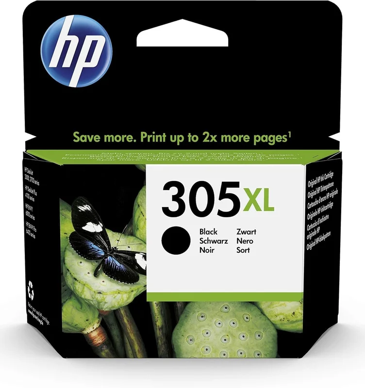 HP 305XL Noir, Cartouche Encre Originale, Grande Capacité