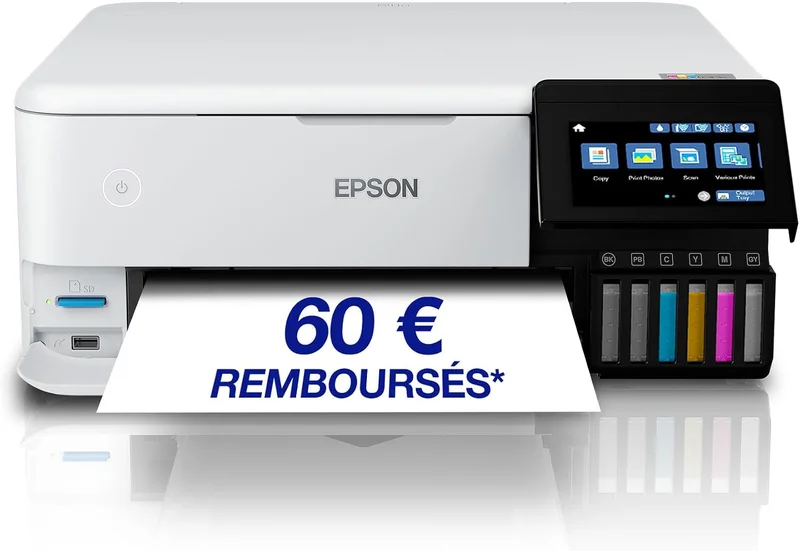 Imprimante photo A4 EcoTank ET-8500 avec réservoir d’encre et Wi-Fi