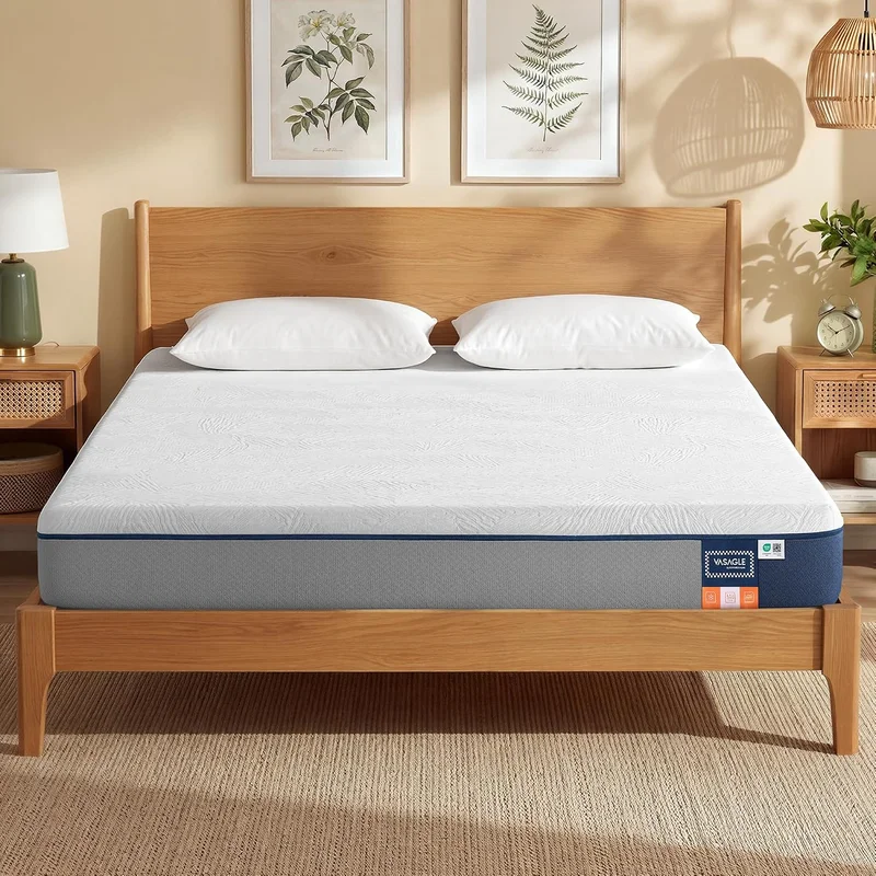 VASAGLE Matelas 140x190 Épaisseur 20 cm,Matelas en Mousse à Mémoire de Forme RMZ123QZ01