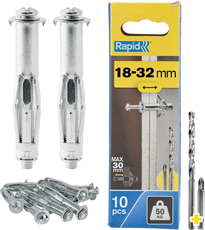 Rapid - Metal Expansion Dowels - 50 kg - 18-32 mm - 10pcs