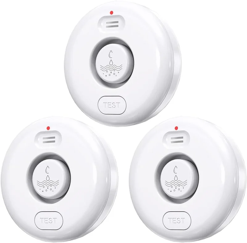 3 Pack Water Leak Detector, 120dB Adjustable, Wireless Water Leak Alarm and Drip Alarm for Home, Kitchen, Bathroom, Sink, Laundry Room