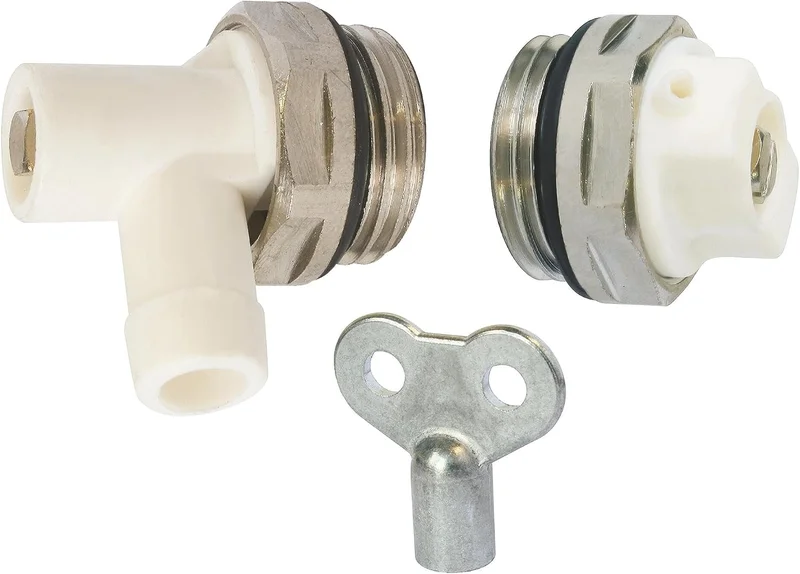 SOMATHERM FOR YOU, Drain and Drain Kit for Radiators M1/2 (15 x 21) - Includes Air Bleeder, Drain Tap and Key - Easy and Efficient Maintenance of Heating Systems