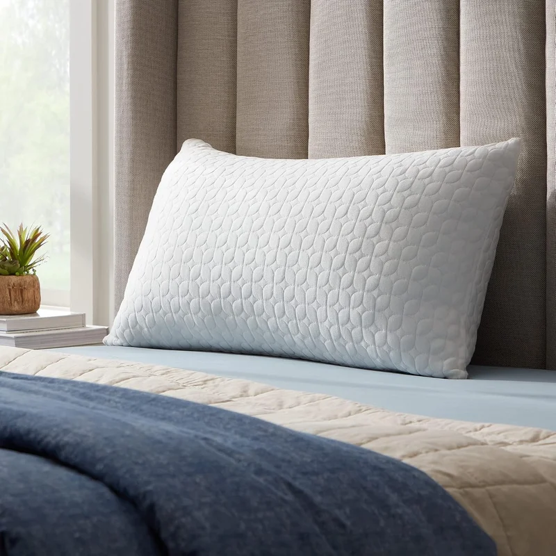 LUCID 60 x 60 cm Memory Foam Microfibre Hybrid Pillow - Adjustable Padding - Washable Rayon Pillowcase - Side / Stomach / Back Sleeping