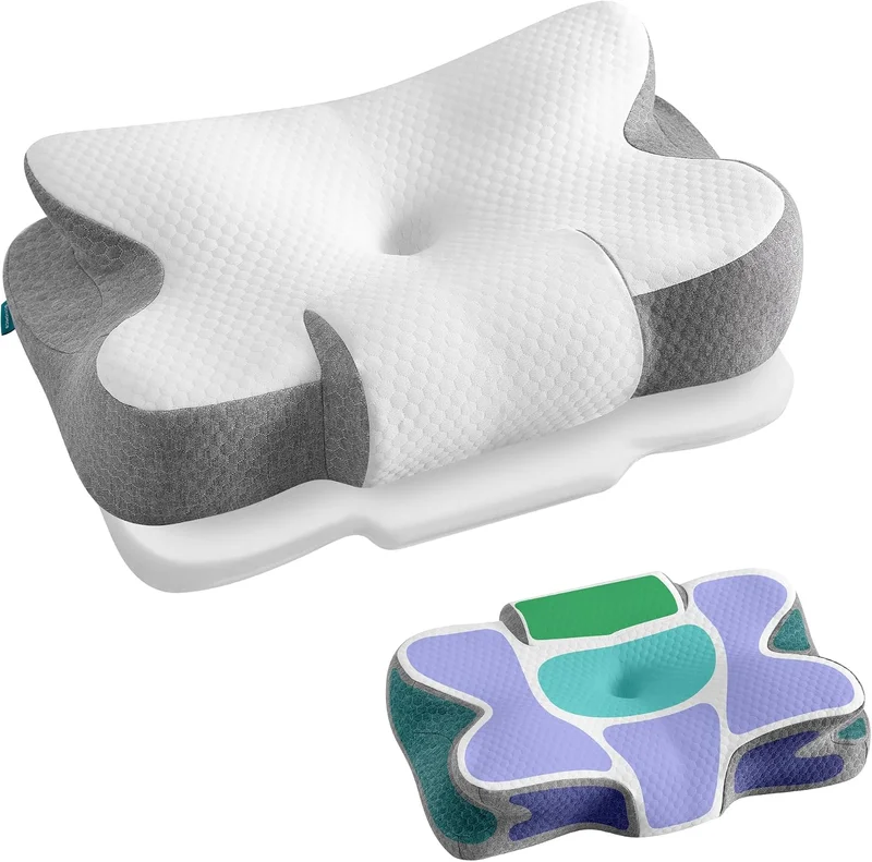 SONGMICS Ergonomic Pillow, Height Adjustable, Cool Touch