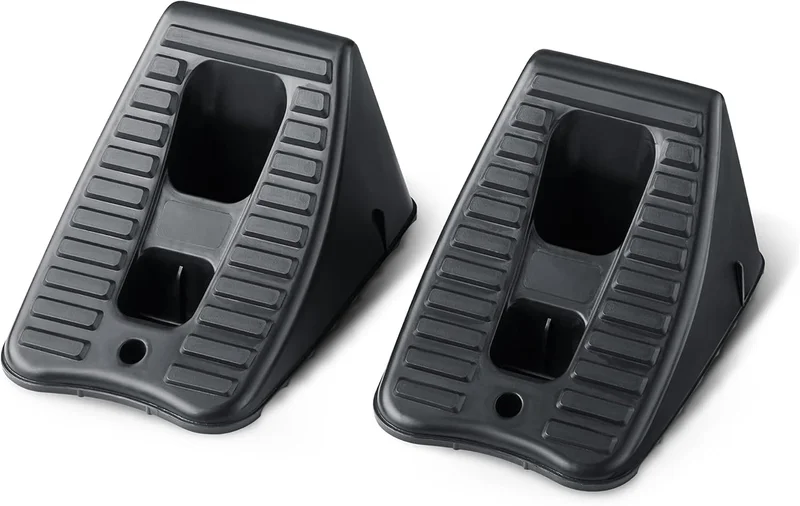 Amazon Basics Plastic Car Wheel Chocks, One Size, Black, Pack of 2